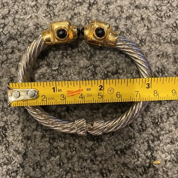 Hinged Fashion Silver and Gold Cuff Bracelet! - Picture 5 of 5